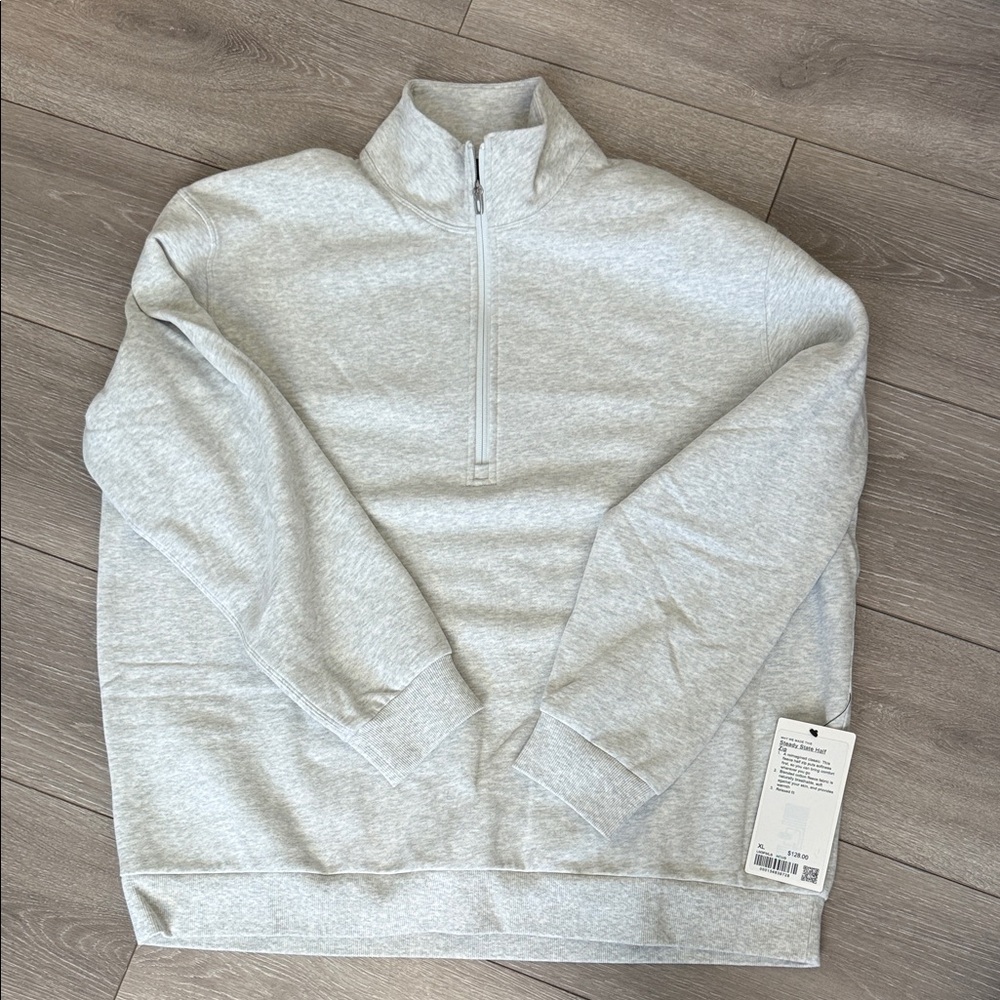 lululemon athletica Men's Light Gray Zip-Up Sweater